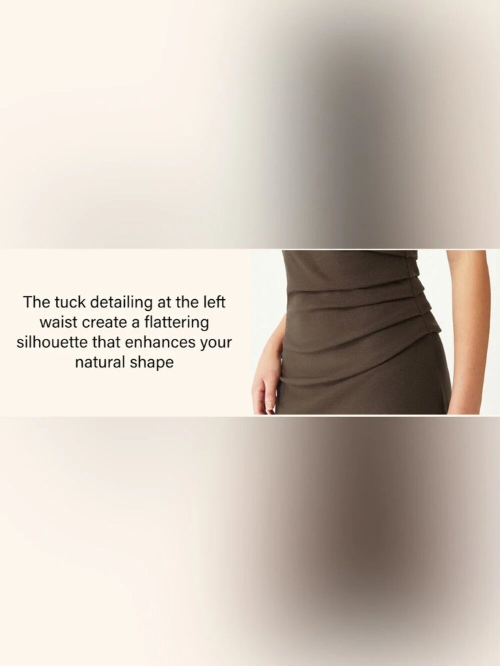 OGL Cocoa Brown Mockneck Drapey Midi Dress Medium NWT - Picture 4 of 12